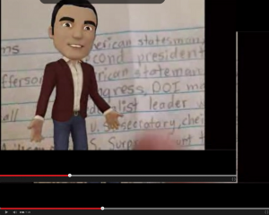 An illustrated version of Raya explains an assignment to students in a short video. From Raya's class website.